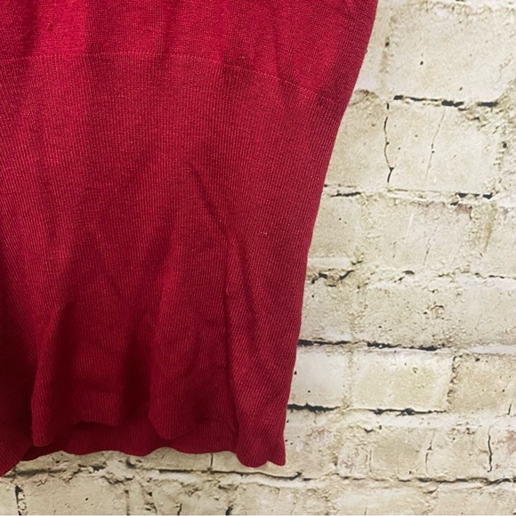 Express Red Soft Stretch Cowl Neck Short Sleeve Sweater - Picture 2 of 6